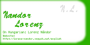 nandor lorenz business card